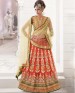 wedant FAshion Wedding Heavy Work Dulhan Collection Self Design Lahengha Choli Orange & Cream